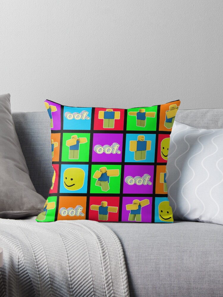 Roblox Oof Dabbing Dab Noob Pattern Big Head Throw Pillow By Smoothnoob Redbubble - roblox oof gaming noob throw pillow