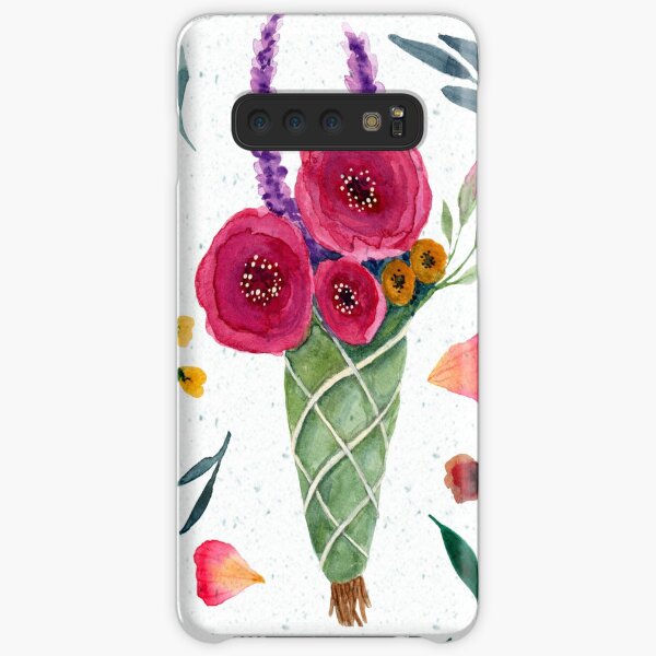 Watercolor Smudge Bouquet Pattern Samsung Galaxy Snap Case