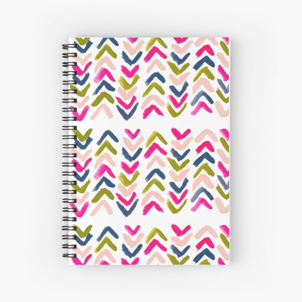 Colorful Painted Chevron Pattern Spiral Notebook
