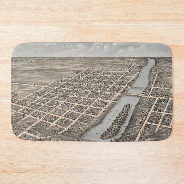 Item preview, Vintage Pictorial Map of Geneva IL (1869) designed and sold by BravuraMedia.