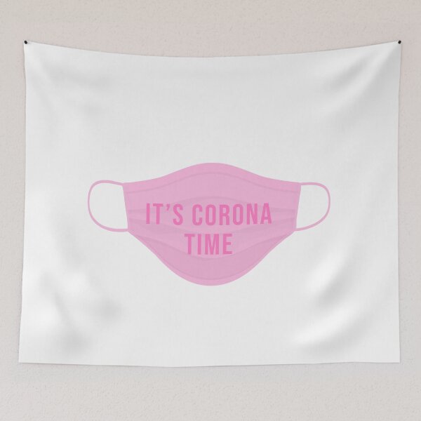 Item preview, It's Corona Time Pink Facemask designed and sold by macypavelock.