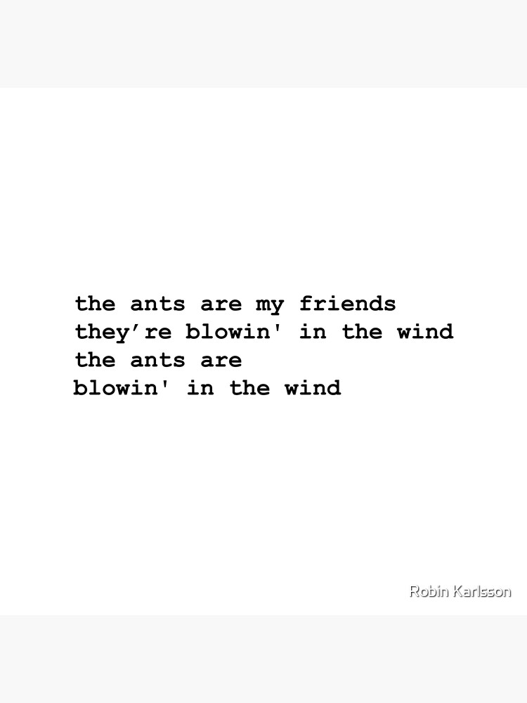 Misheard Lyrics Bob Dylan Blowin In The Wind Black Text Greeting Card By Tiptoptees Redbubble