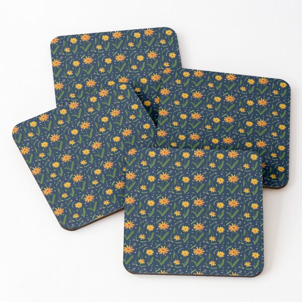 Item preview, Black-Eyed Susan Pattern with an indigo background designed and sold by Sandra Connelly.