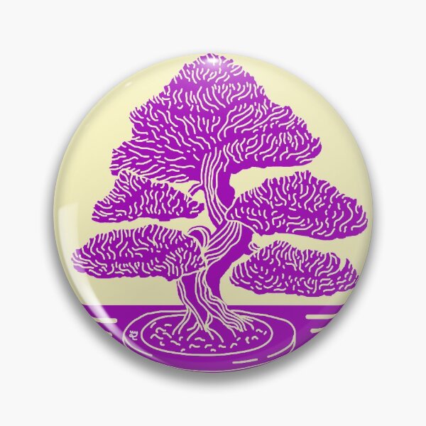 Item preview, Purple Bonsai Tree Woodblock Illustration designed and sold by warmyourtoes.