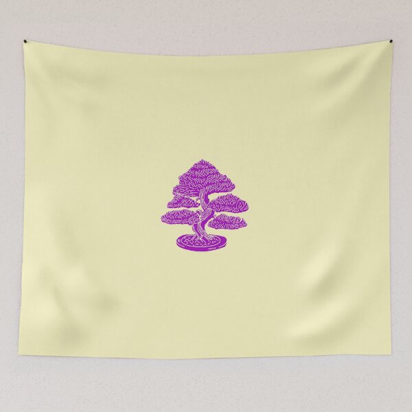Item preview, Purple Bonsai Tree Woodblock Illustration designed and sold by warmyourtoes.