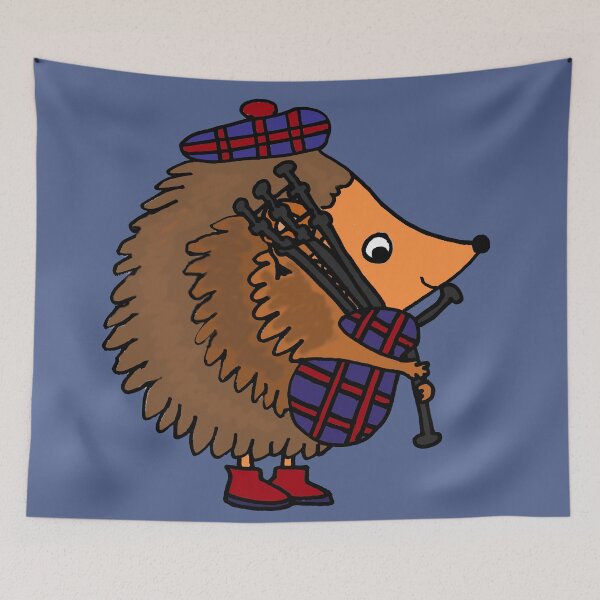 Item preview, Funky Cool Hedgehog Playing Bagpipes designed and sold by Nature's Fancy.
