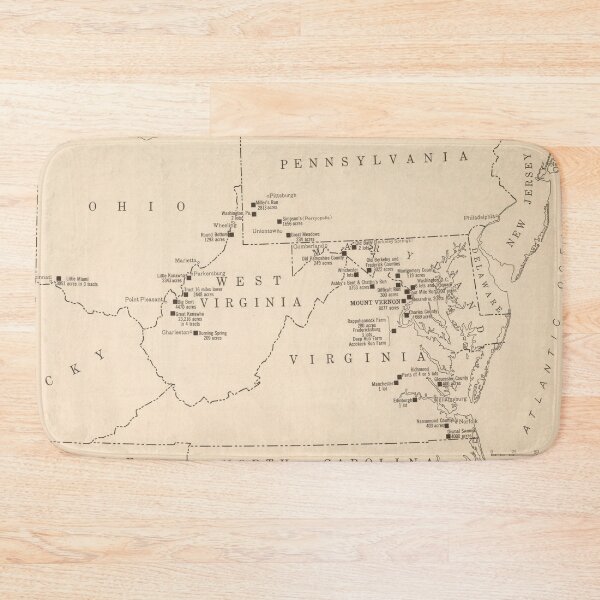 Item preview, Vintage George Washington Land Ownership Map (1932) designed and sold by BravuraMedia.