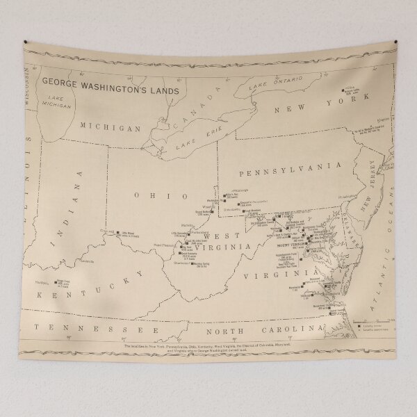 Item preview, Vintage George Washington Land Ownership Map (1932) designed and sold by BravuraMedia.