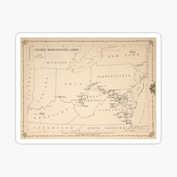 Item preview, Vintage George Washington Land Ownership Map (1932) designed and sold by BravuraMedia.