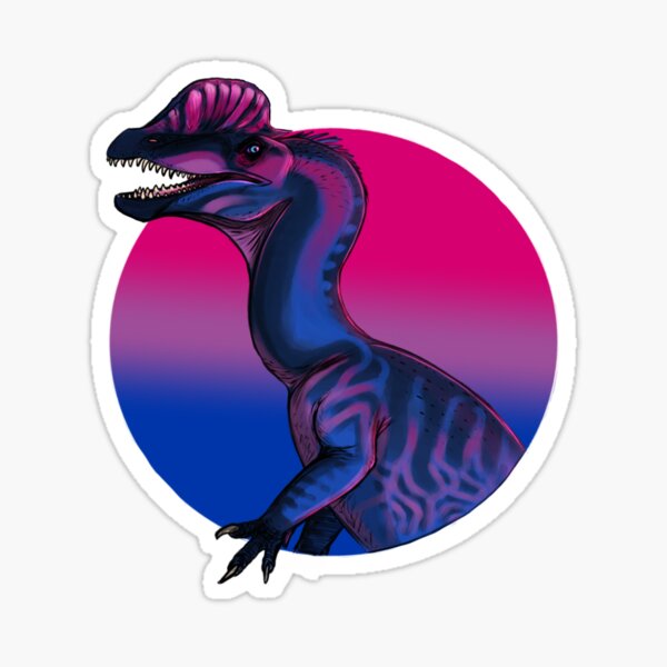 Item preview, PRIDE dinosaurs: Dilophosaurus (bisexual flag) designed and sold by DinoDJ.