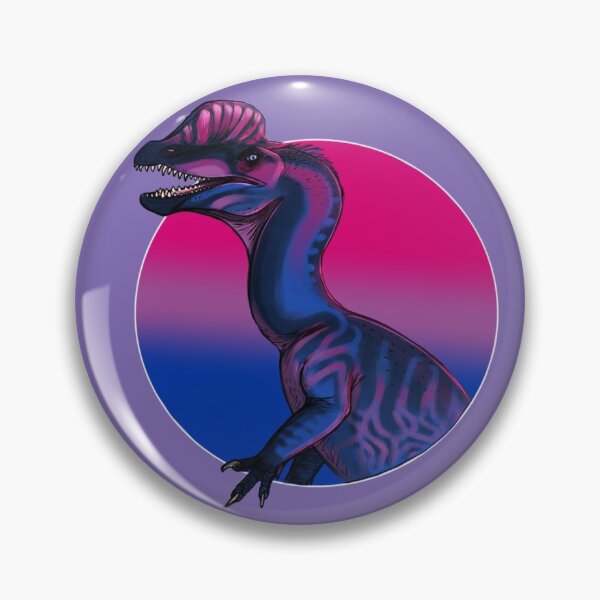 Artikelvorschau, PRIDE Dinosaurier: Dilophosaurus (bisexuelle Flagge) entworfen und verkauft von DinoDJ.