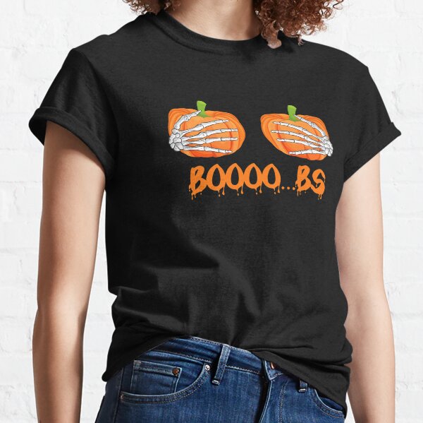 Halloween Pumpkin Boobs Womens Evil Breast Joke Boob T-Shirts.png Men's  Zip-Up Hoody