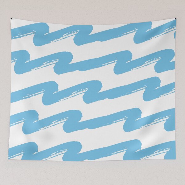 Item preview, Wave Pattern Design Turquoise And White  designed and sold by Cultradesign.