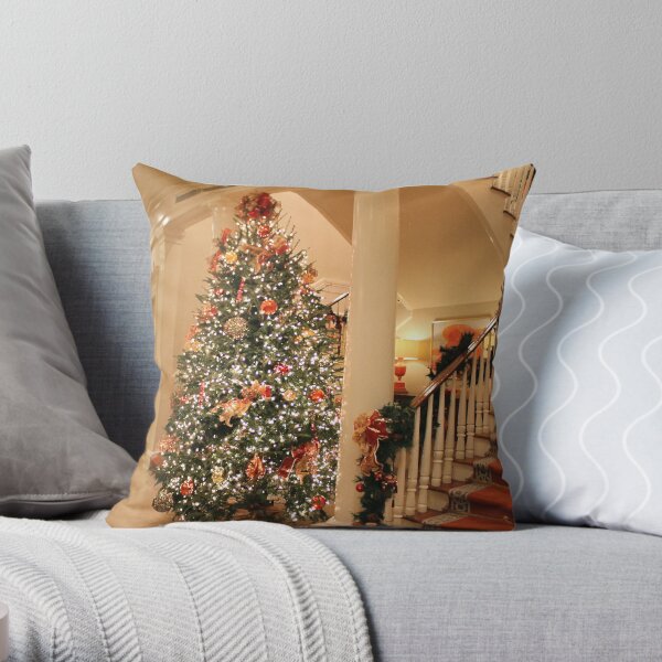 Twinkling Christmas Lights Throw Pillow