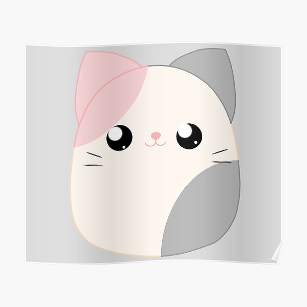 Pink And Grey Squishmallow Cat Poster By Lola Ly Redbubble