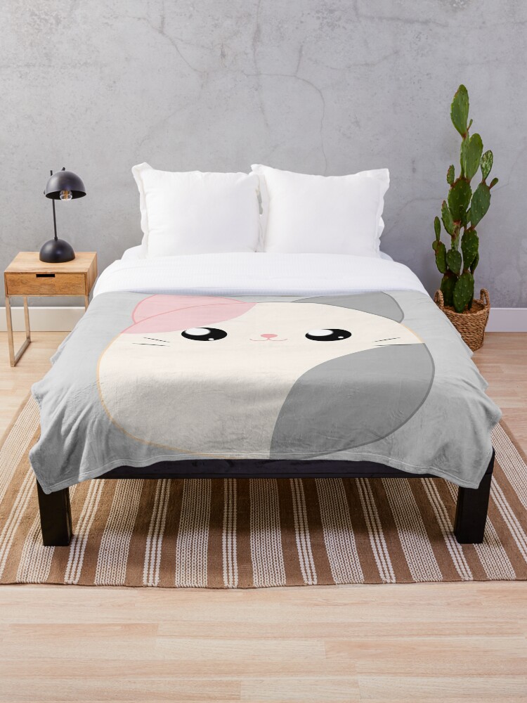 Pink And Grey Squishmallow Cat Throw Blanket By Lola Ly Redbubble