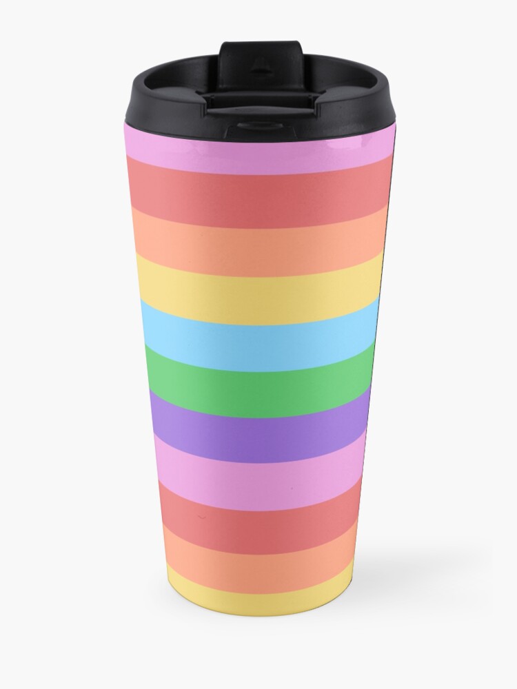 Alternate view of Happy Little Rainbow Stripes Travel Coffee Mug