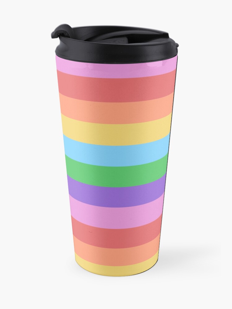 Alternate view of Happy Little Rainbow Stripes Travel Coffee Mug