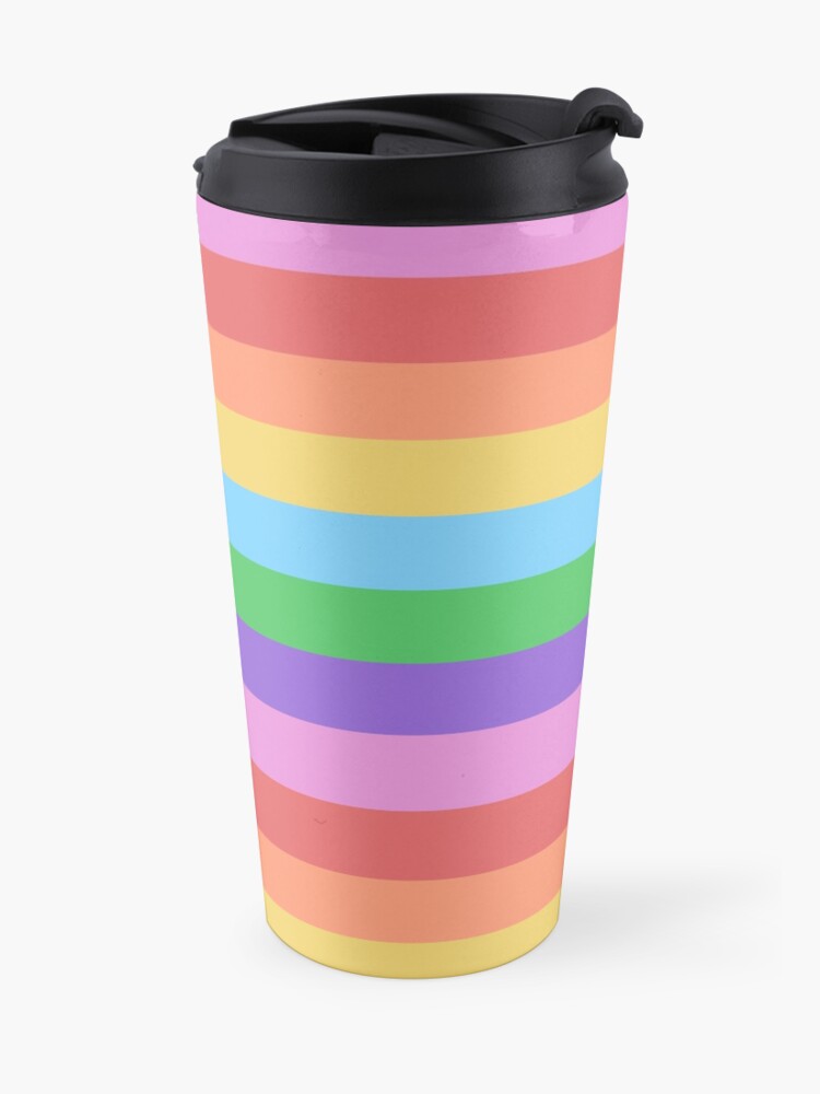 Alternate view of Happy Little Rainbow Stripes Travel Coffee Mug