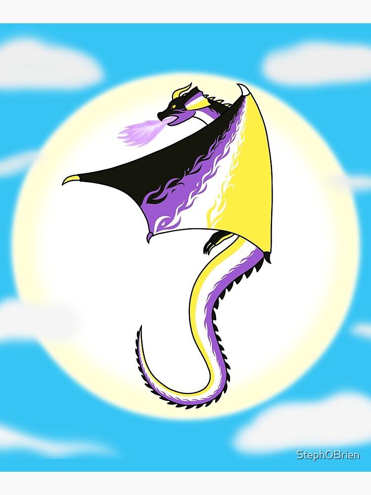 Fly With Pride, Dragon Series - Nonbinary by StephOBrien