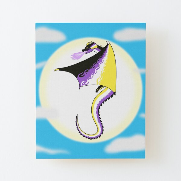 Fly With Pride, Dragon Series - Nonbinary Wood Mounted Print