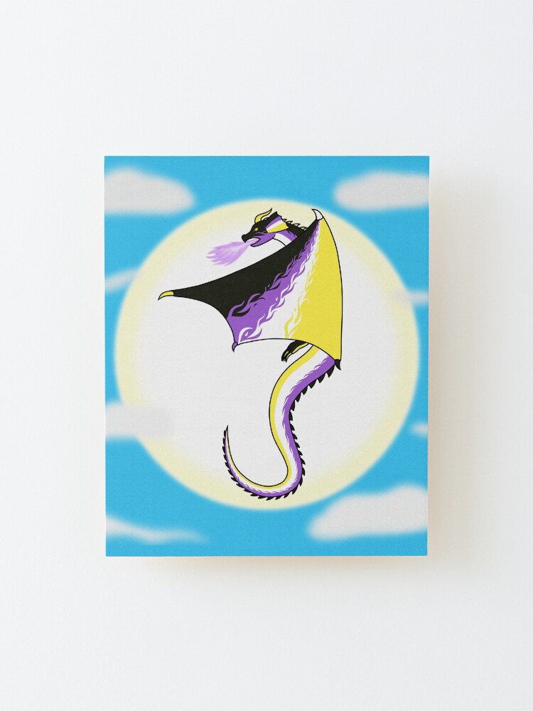 Alternate view of Fly With Pride, Dragon Series - Nonbinary Mounted Print