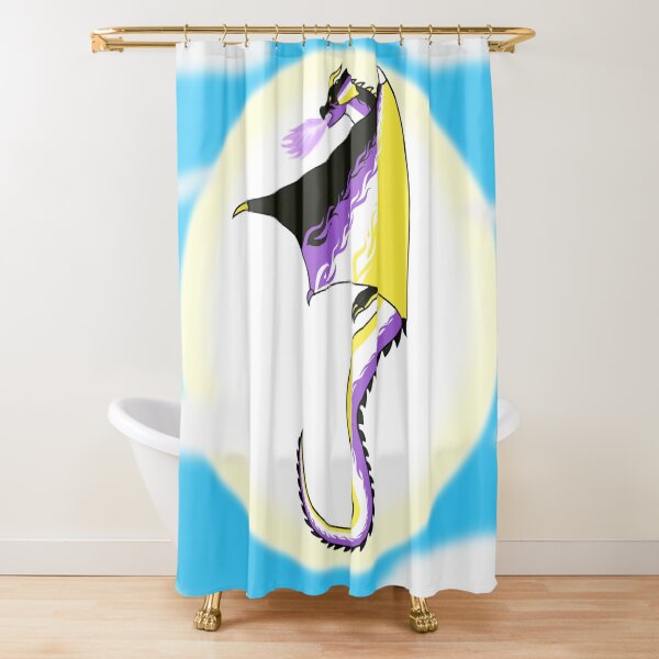 Fly With Pride, Dragon Series - Nonbinary Shower Curtain