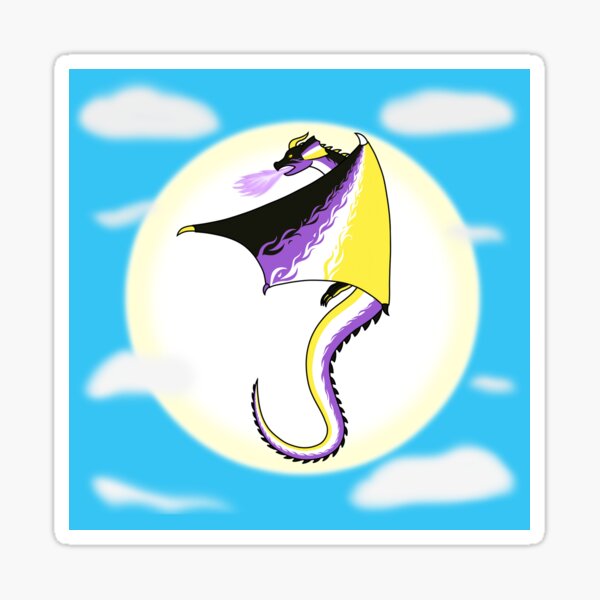 Fly With Pride, Dragon Series - Nonbinary Sticker