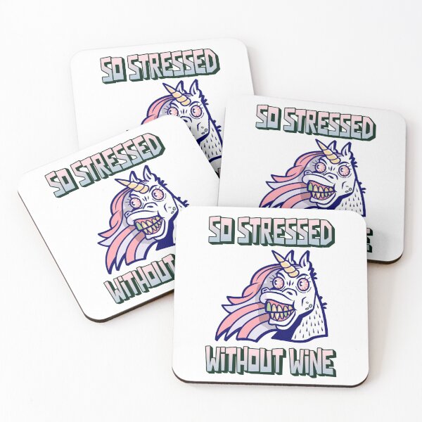 Item preview, So stressed without wine - unicorn designed and sold by AnnaMelekhina.