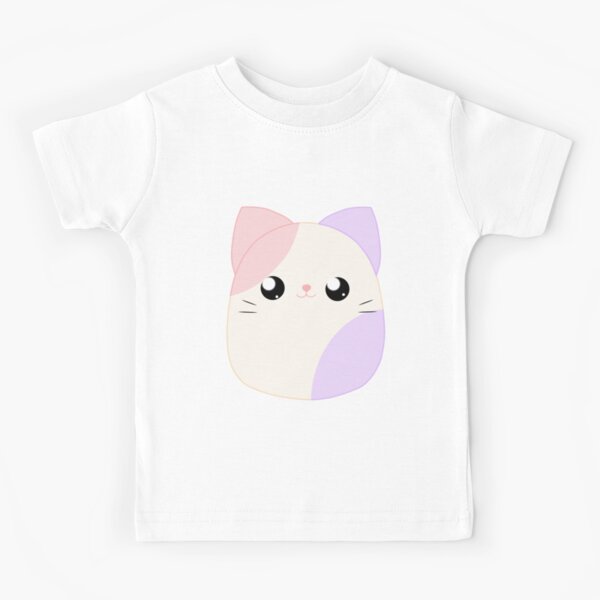 Pink and purple calico squishmallow cat Kids T-Shirt