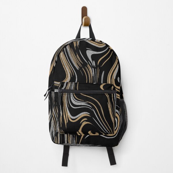 Item preview, Liquid Marble Swirls Gold Silver on Black designed and sold by WisdomInspired.