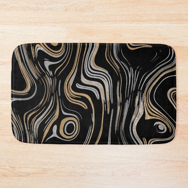 Item preview, Liquid Marble Swirls Gold Silver on Black designed and sold by WisdomInspired.