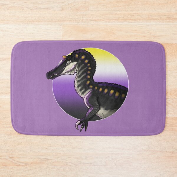 Item preview, PRIDE dinosaurs: Baryonyx (non-binary flag) designed and sold by DinoDJ.