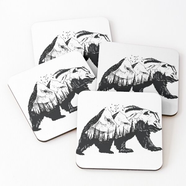 Item preview,  Mountains and birds. A nice gift idea for all nature lovers. This natural design with a bear is one of the most elaborate of my designs. designed and sold by designMarks.