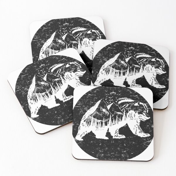 Item preview,  Mountains and birds. A nice gift idea for all nature lovers. This natural design with a bear is one of the most elaborate of my designs. designed and sold by designMarks.
