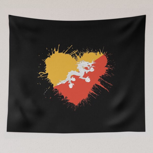 Item preview, Bhutan Heart Flag designed and sold by 1681830934131.