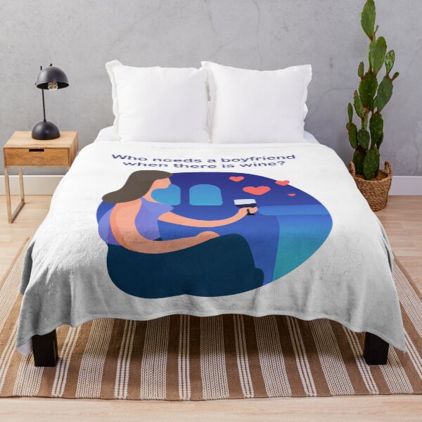 Item preview, Who needs a boyfriend when there is wine? designed and sold by AnnaMelekhina.