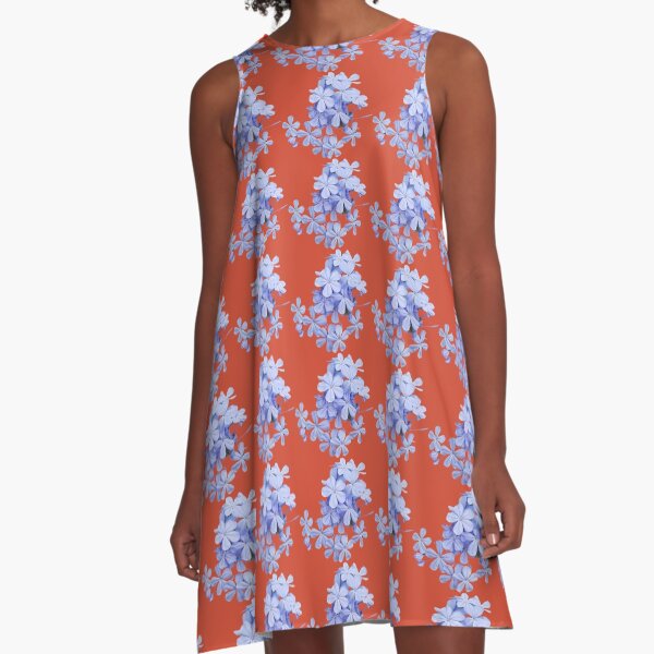 Plumbago-Bündel A-Linien Kleid