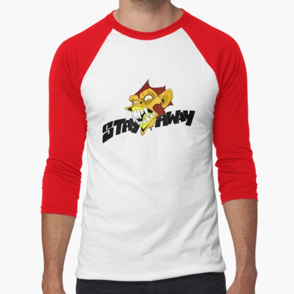 Angry Monkey - Orange/Red Baseball ¾ Sleeve T-Shirt