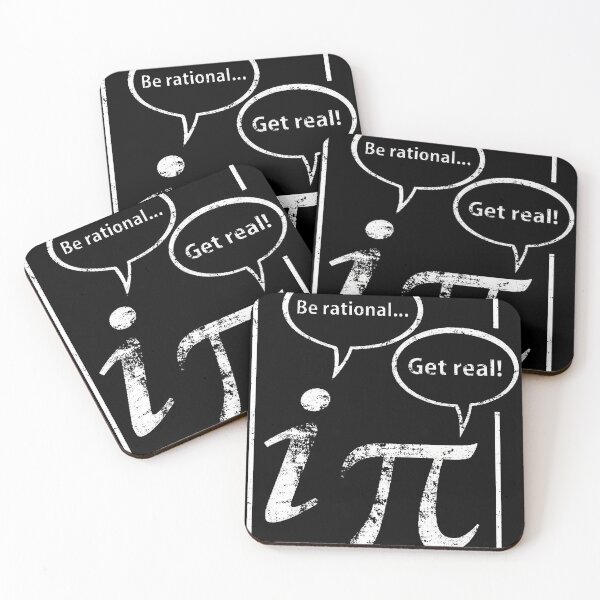 Item preview,  get real. Two standing math symbols. Discuss mathematical real and rational numbers. Great math gift. designed and sold by designMarks.