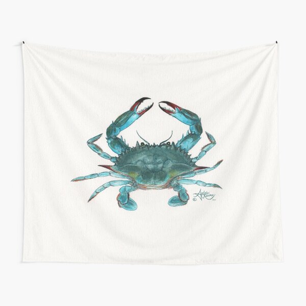 "Blue Crab" by Amber Marine, watercolor painting, © 2013 Tapestry