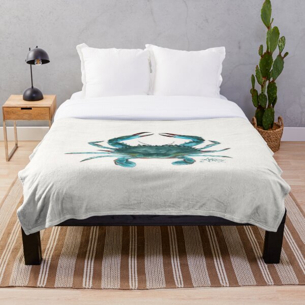 "Blue Crab" by Amber Marine, watercolor painting, © 2013 Throw Blanket