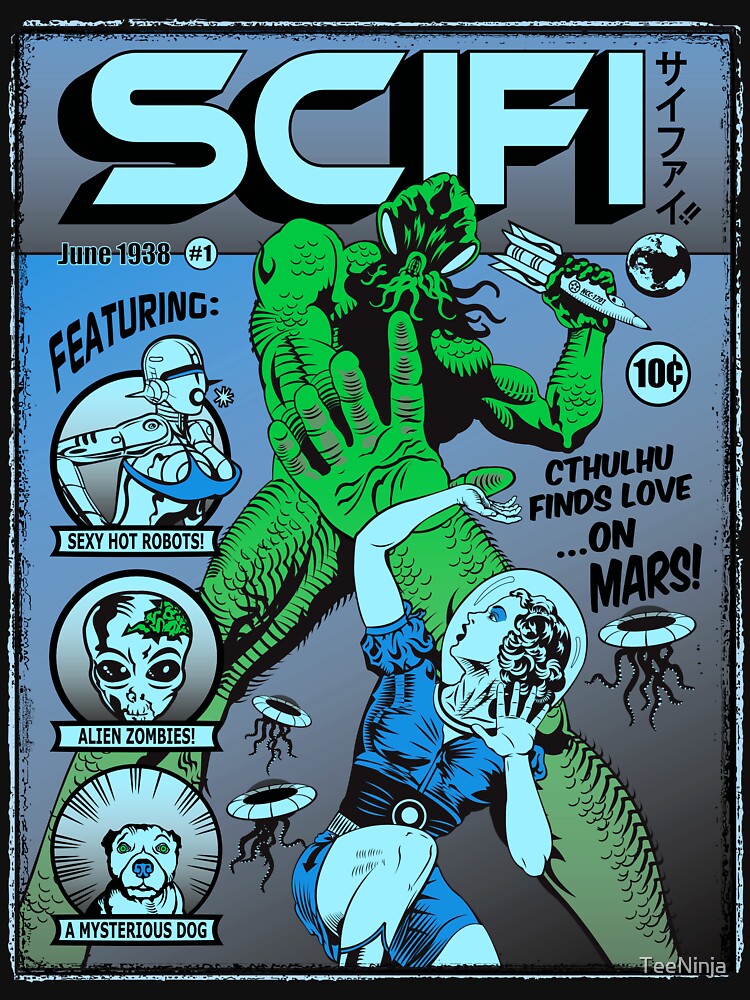 Cthulhu en la portada de SCIFI de TeeNinja