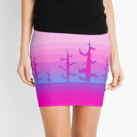 Bare Pink Trees Mini Skirt