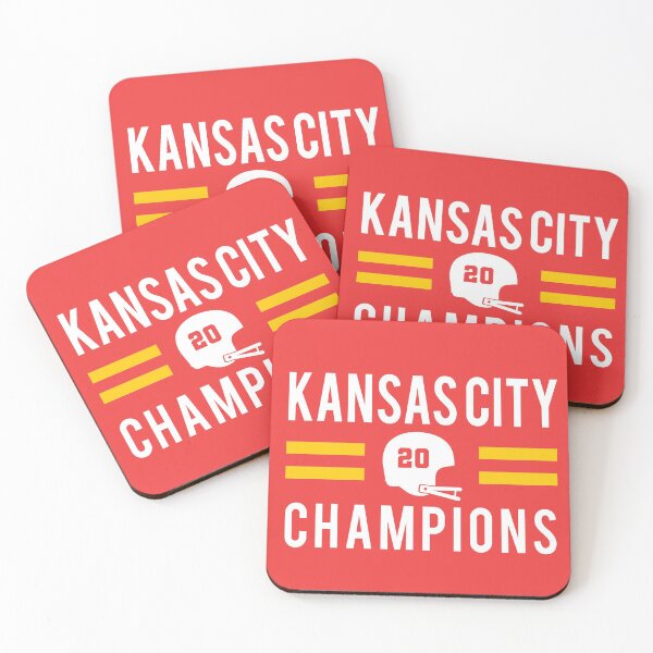 KC Face mask Kansas City facemask Kansas City Red KC 2020 World Champions Champs Kc Sports Fan Classics Coasters (Set of 4)