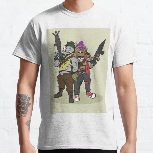 Seven Times Six Teenage Mutant Ninja Turtles Mens' Bebop & Rocksteady Villians T-Shirt, Green