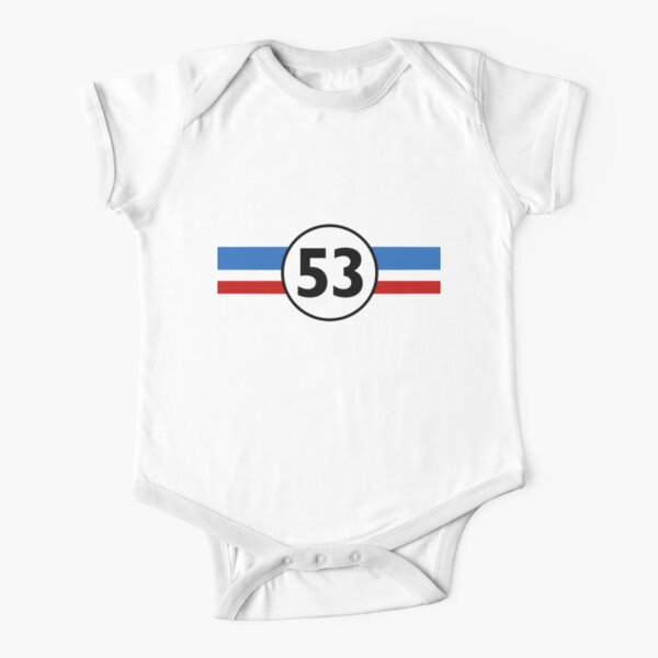 Herbie 53 Classic Racing Car 1963 Circle Logo #5 Short Sleeve Baby One-Piece