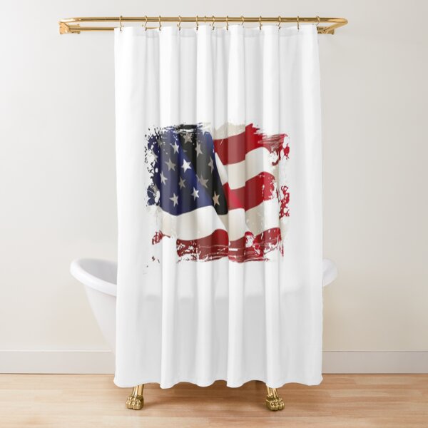 4th july happy usa day Shower Curtain