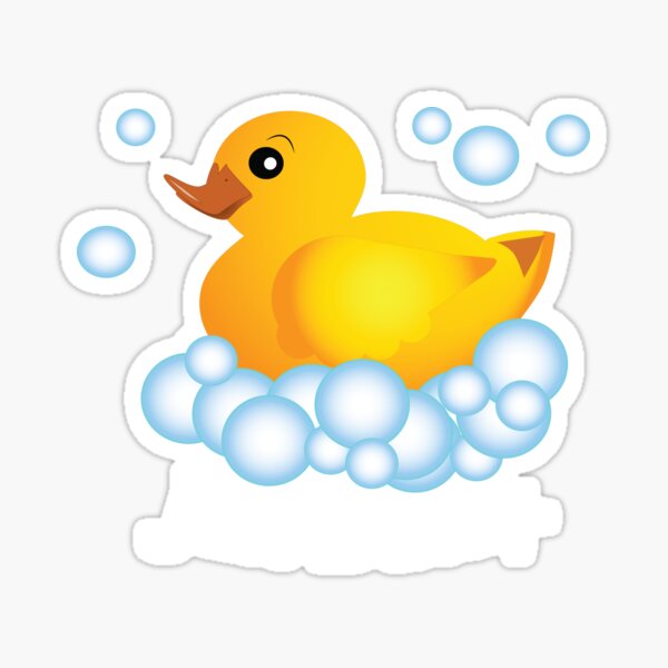 Just Ducky Rubber Duck and Bubbles Design Sticker