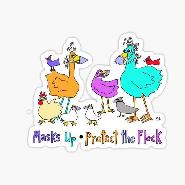 Masks Up - Protect the Flock Sticker